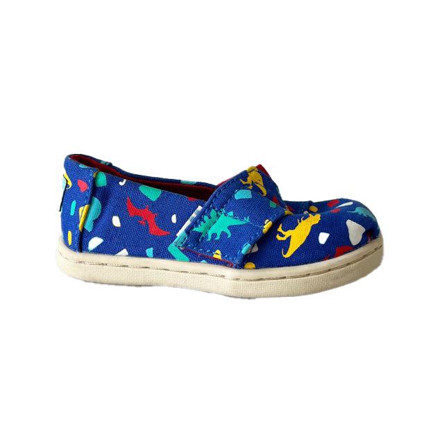 Tom's Boys Blue Dinosaurs Shoes Size: 5 Toddler Blue Dinosaurs