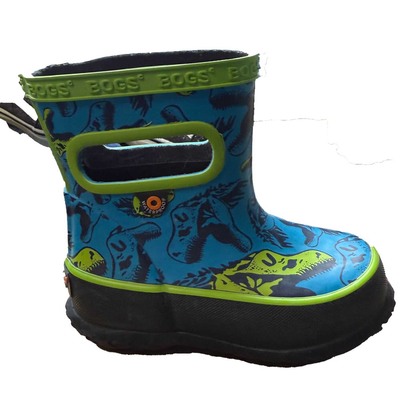 Bogs Boys Blue Dinosaurs Boots Size: 4 Infant Blue Dinosaurs