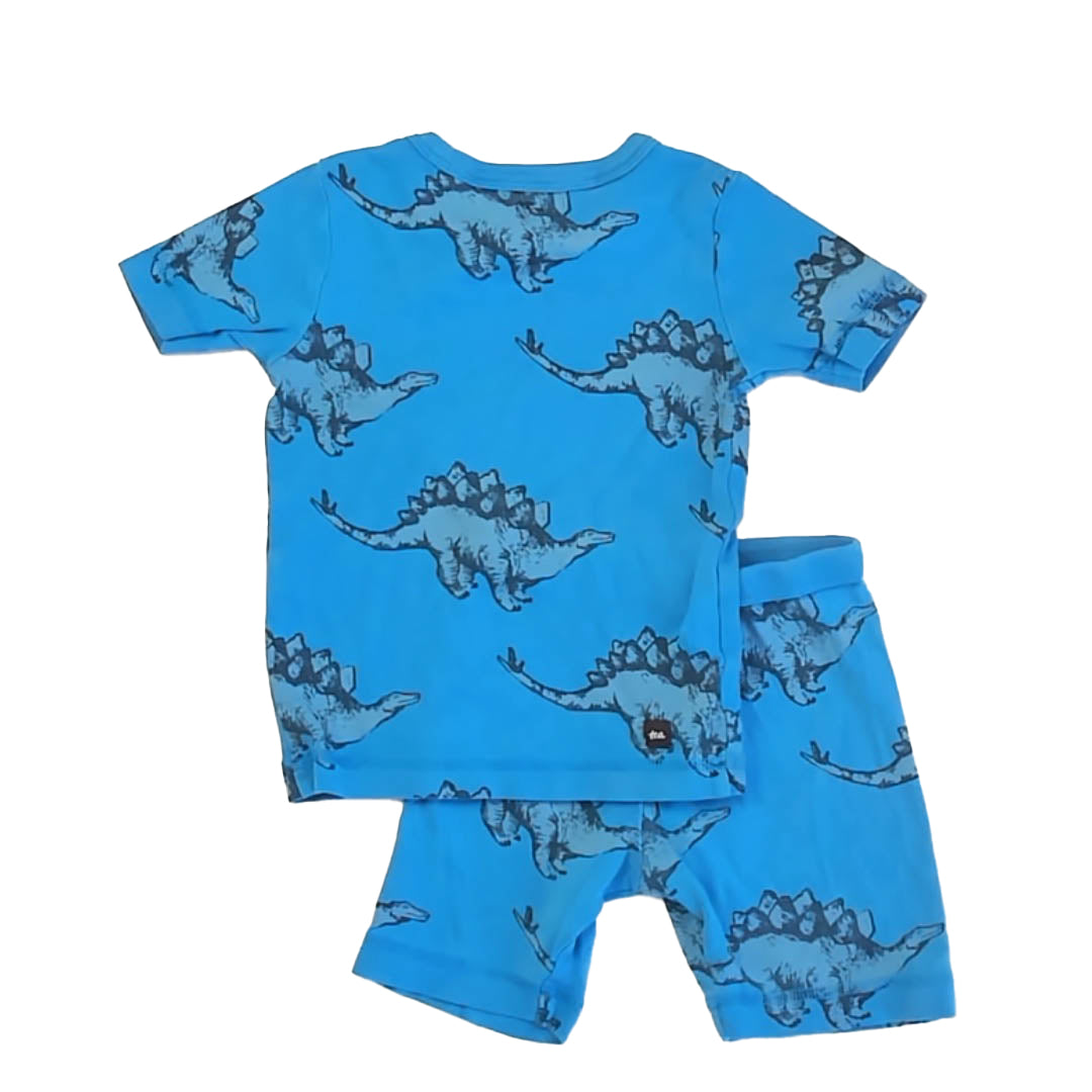 Tea Collection Boys Blue Dinosaurs 2-piece Pajamas Size: 4T Blue Dinosaurs