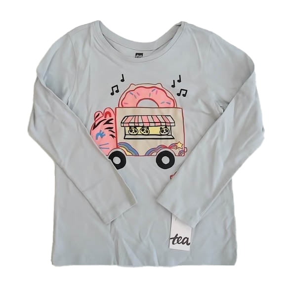Tea Collection Girls Blue Donut Truck Long Sleeve T-Shirt Size: 5T Blue Donut Truck