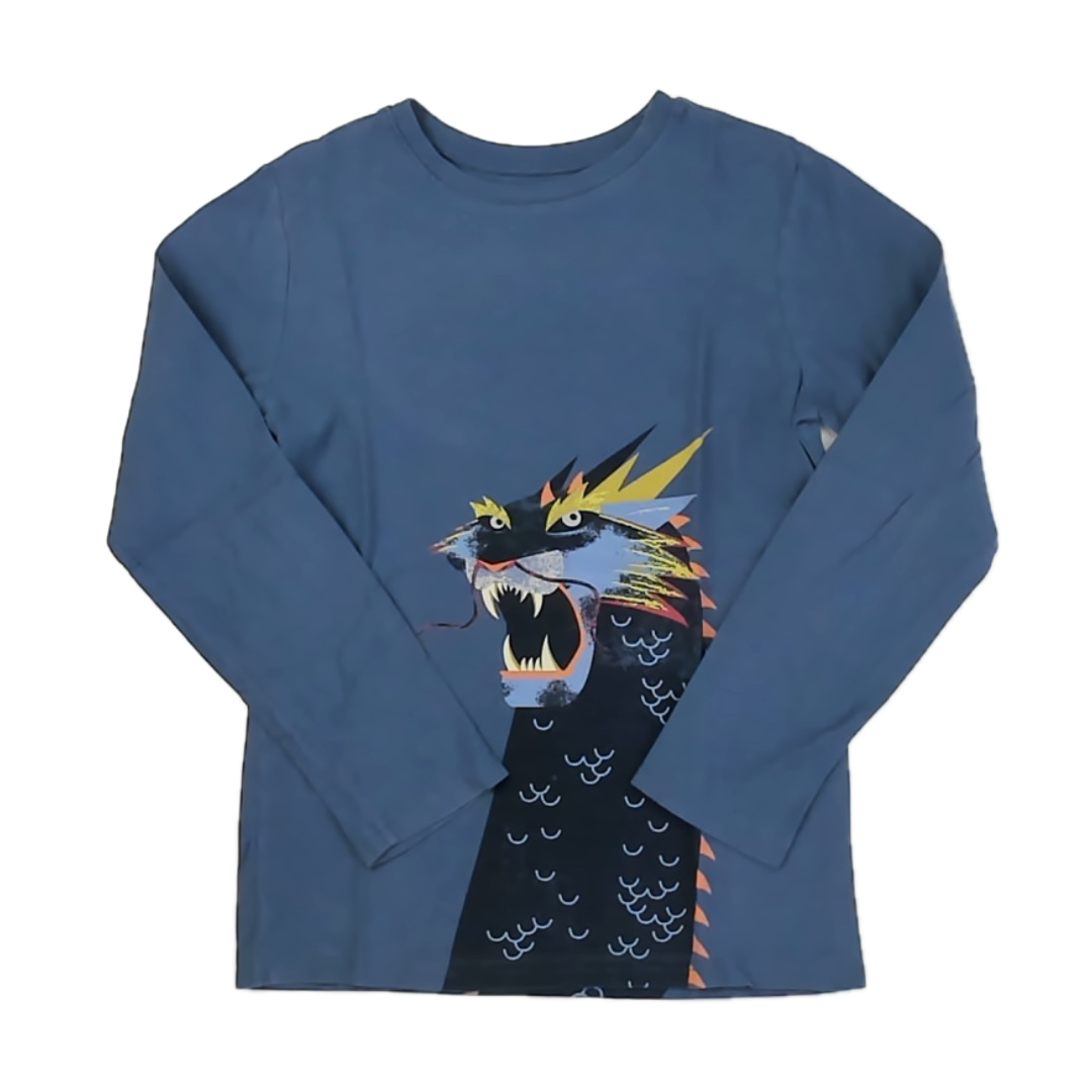 Tea Collection Boys Blue Dragon Long Sleeve T-Shirt Size: 14 Years Blue Dragon