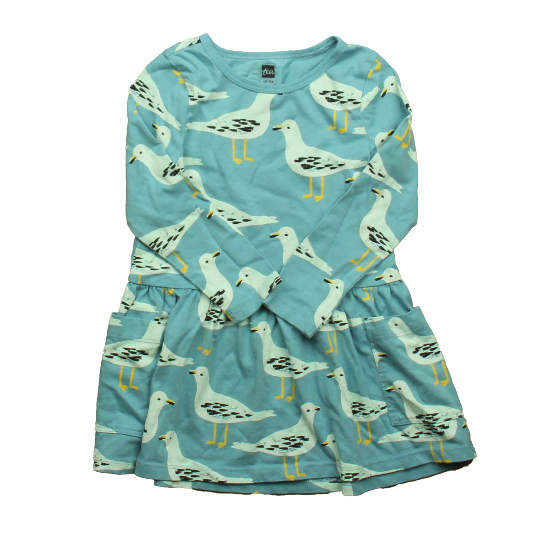 Tea Girls Blue Ducks Dress Size: 18-24 Months Blue Ducks