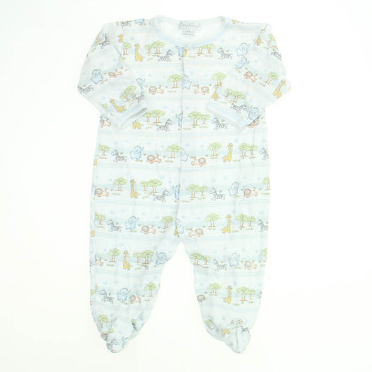Kissy Kissy Boys Blue | Elephants | Giraffe | Lion 1-piece footed Pajamas Size: 3-6 Months Blue | Elephants | Giraffe | Lion