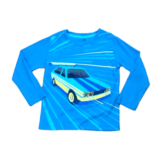 Tea Collection Boys Blue | Fast Car Long Sleeve Shirt Size: 6 Years Blue | Fast Car