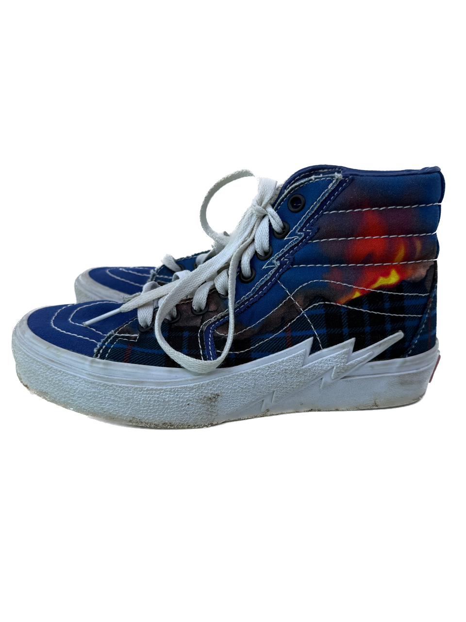 Vans Boys Blue Fire Sneakers Size: Youth 4.5 Blue Fire
