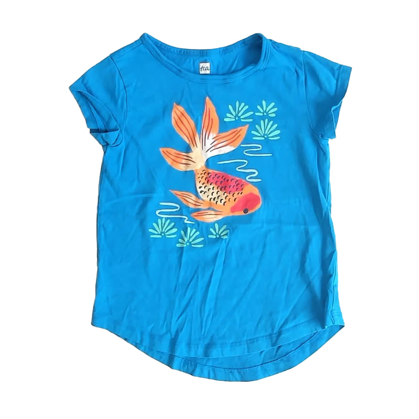 Tea Collection Girls Blue Fish T-Shirt Size: 4T Blue Fish