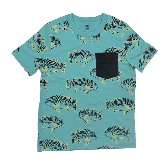Tea Collection Boys Blue Fish T-Shirt Size: 8 Years Blue Fish