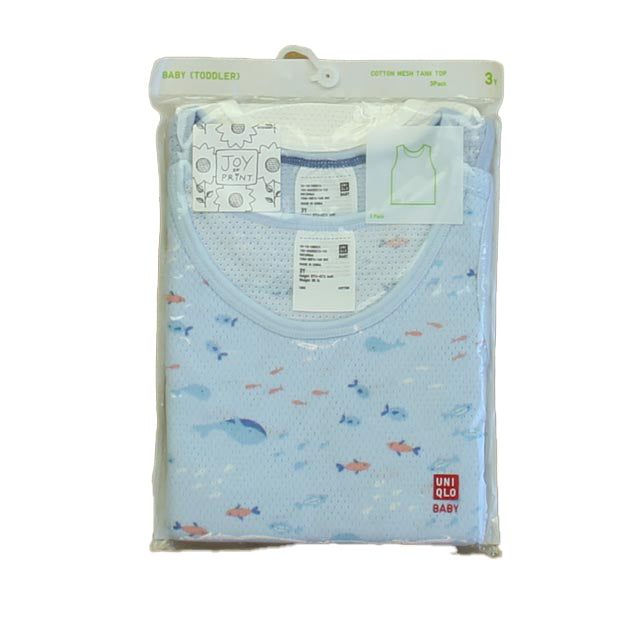 Uniglo Boys Blue Fish Tank Top Size: 3T