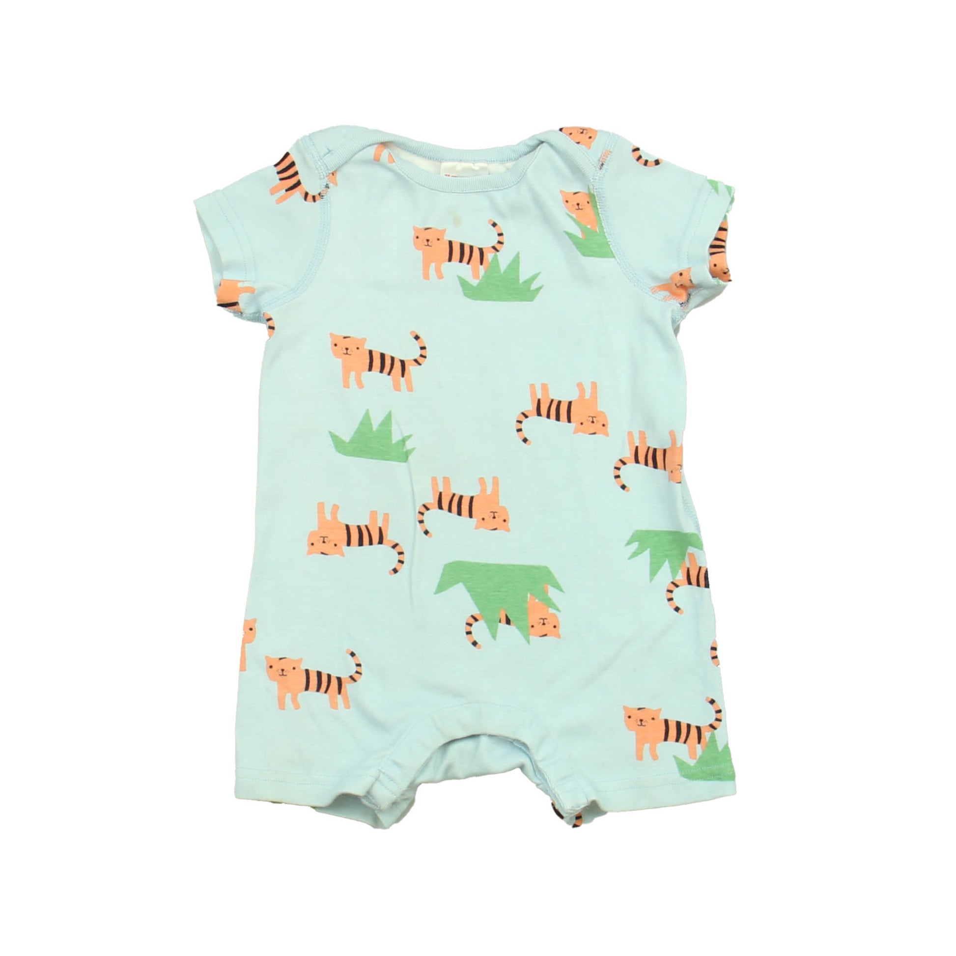 JoJo Maman Bebe Boys Blue | Flamingoes Romper Size: 3-6 Months Blue | Flamingoes