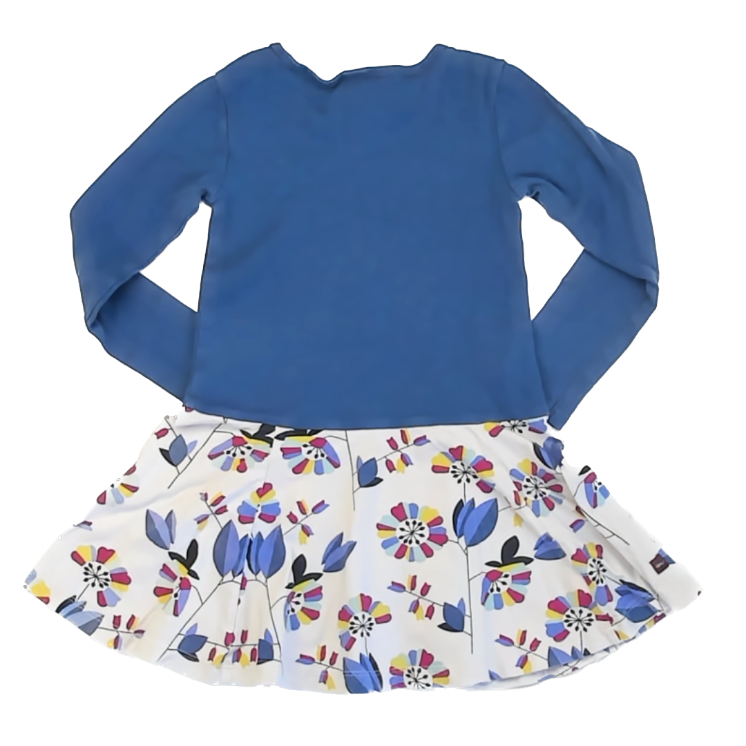 Tea Collection Girls Blue Floral | Long Sleeve Dress Size: 5T Blue Floral | Long Sleeve
