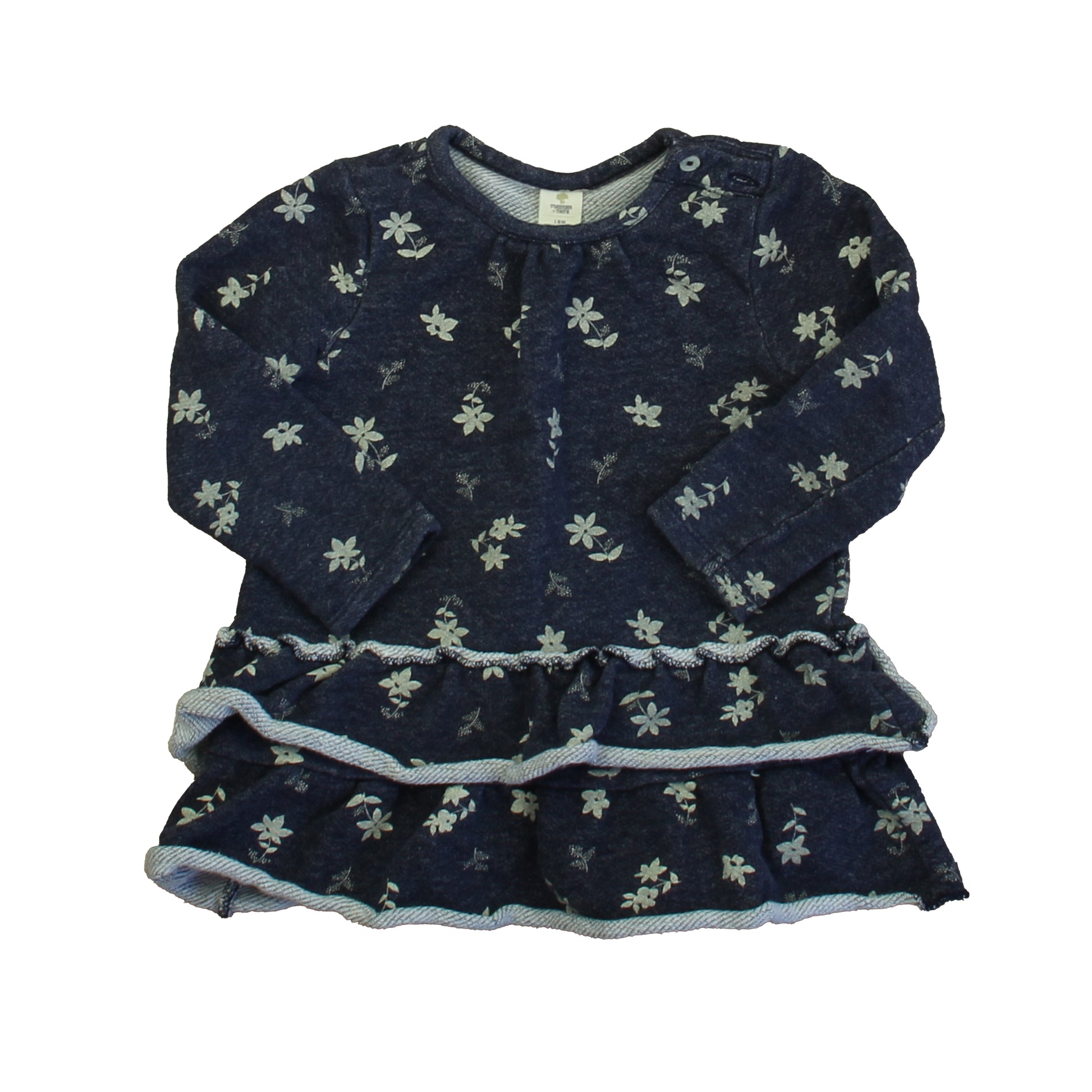 Tucker + Tate Girls Blue Floral Dress Size: 18 Months Blue Floral