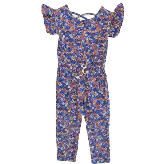 Tea Collection Girls Blue Floral Romper Size: 4T Blue Floral