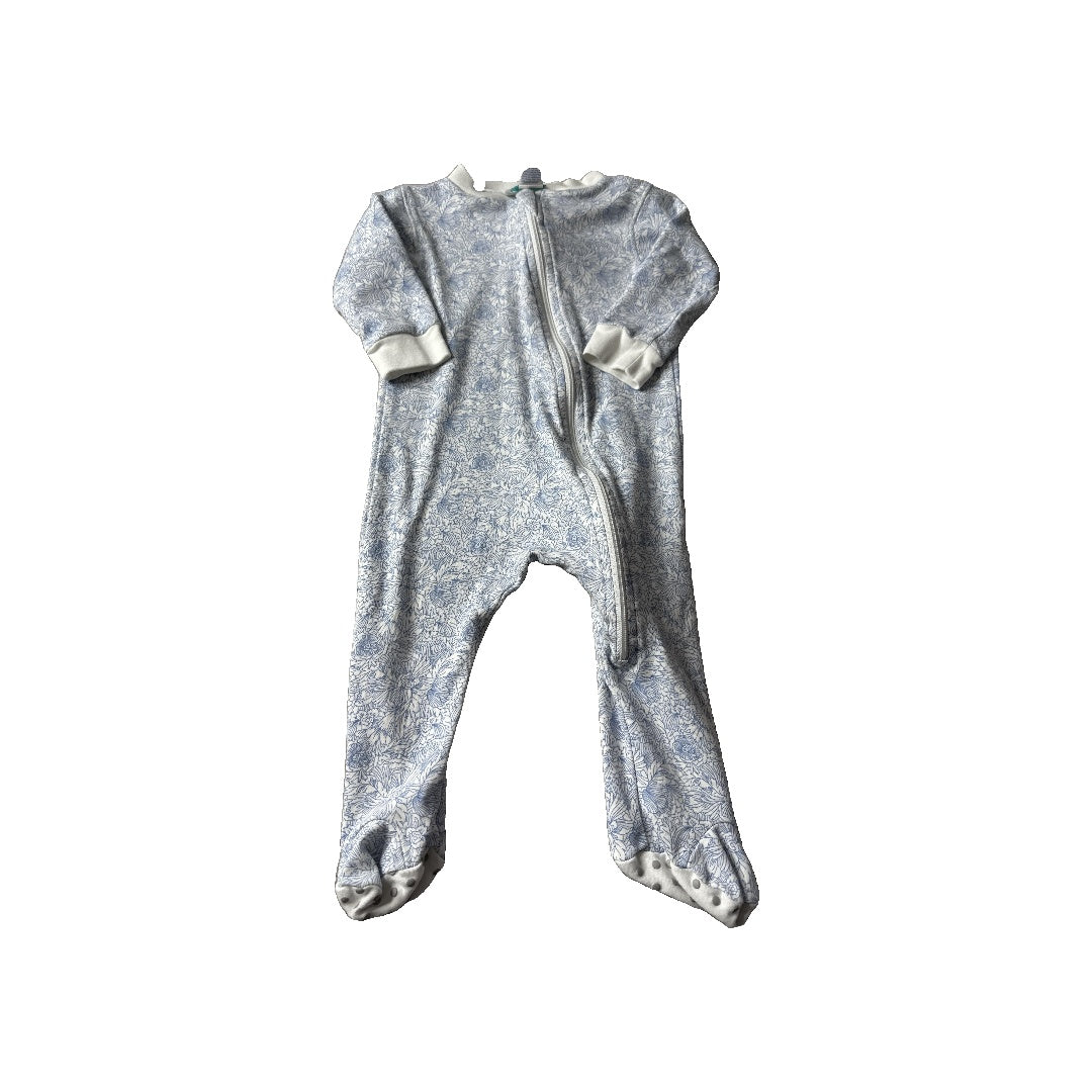 Feather Baby Girls Blue | Floral Pajamas Size: 6-9 months Blue | Floral