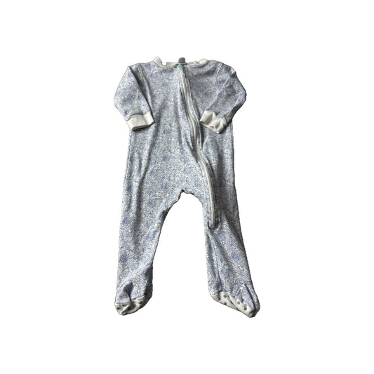 Feather Baby Girls Blue | Floral Pajamas Size: 6-9 months Blue | Floral