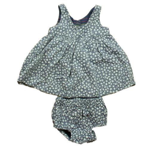 Tea Girls Blue Floral Dress Size: 6-9 Months Blue Floral