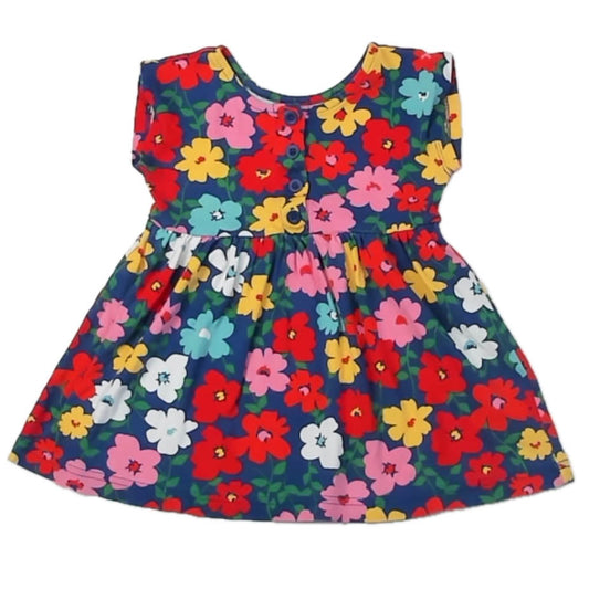 Hanna Andersson Girls Blue Floral Dress Size: 3T Blue Floral