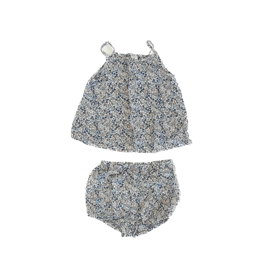 H&M Girls Blue Floral Apparel Sets Size: 3T Blue Floral