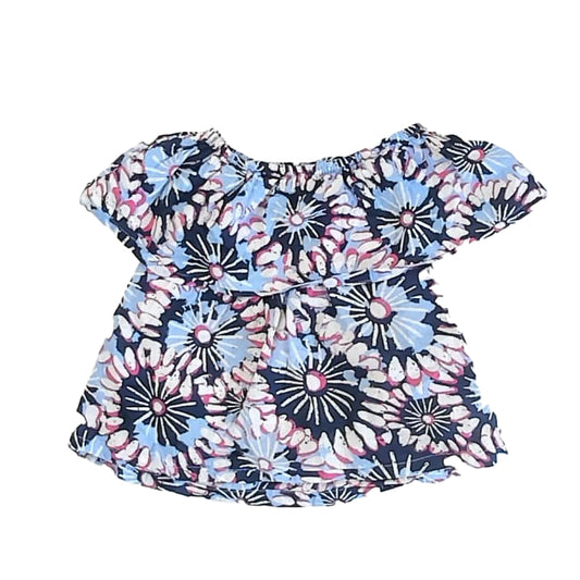 Hatley Girls Blue Floral Blouse Size: 3T Blue Floral