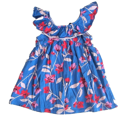 Tea Girls Blue Floral Dress Size: 9-12 Months Blue Floral