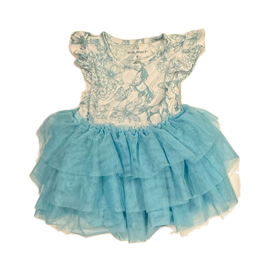 Posh Peanut Girls Blue Floral Dress Size: 2T Blue Floral