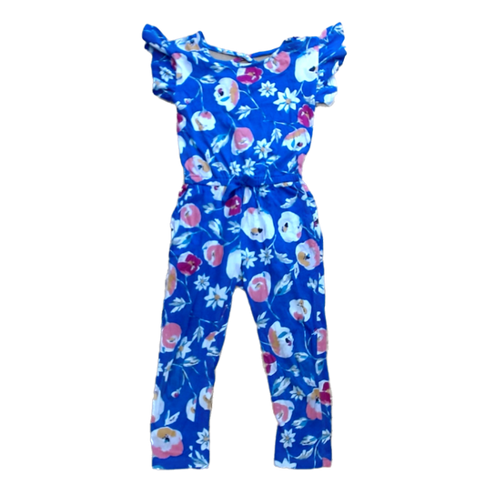 Tea Collection Girls Blue Floral Romper Size: 5T Blue Floral
