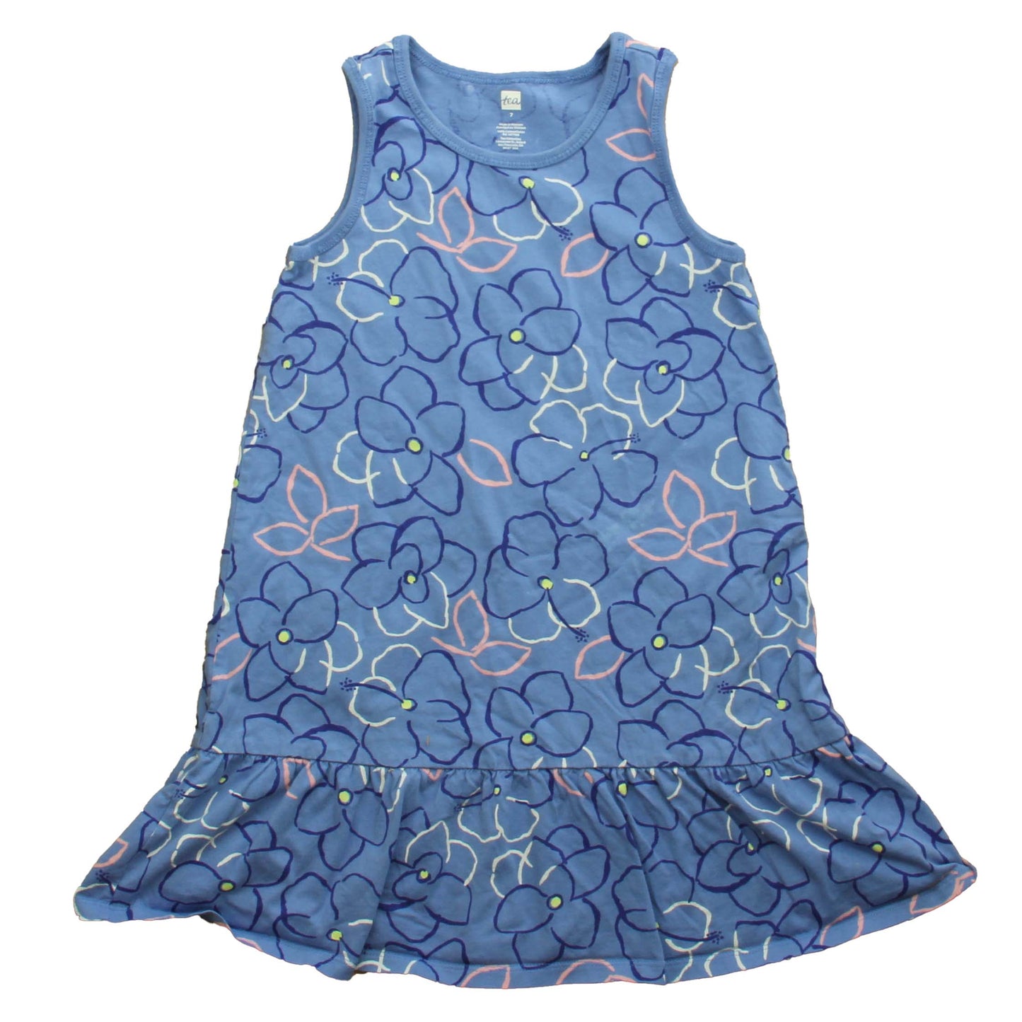 Tea Girls Blue | Floral Dress Size: 7 Years Blue | Floral