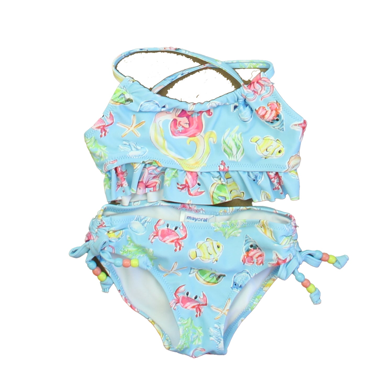 Mayoral Girls Blue Floral 2-piece Swimsuit Size: 2T Blue Floral