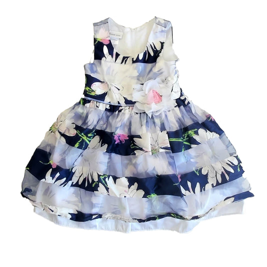 Bonnie Jean Girls Blue Floral Special Occasion Dress Size: 4T Blue Floral