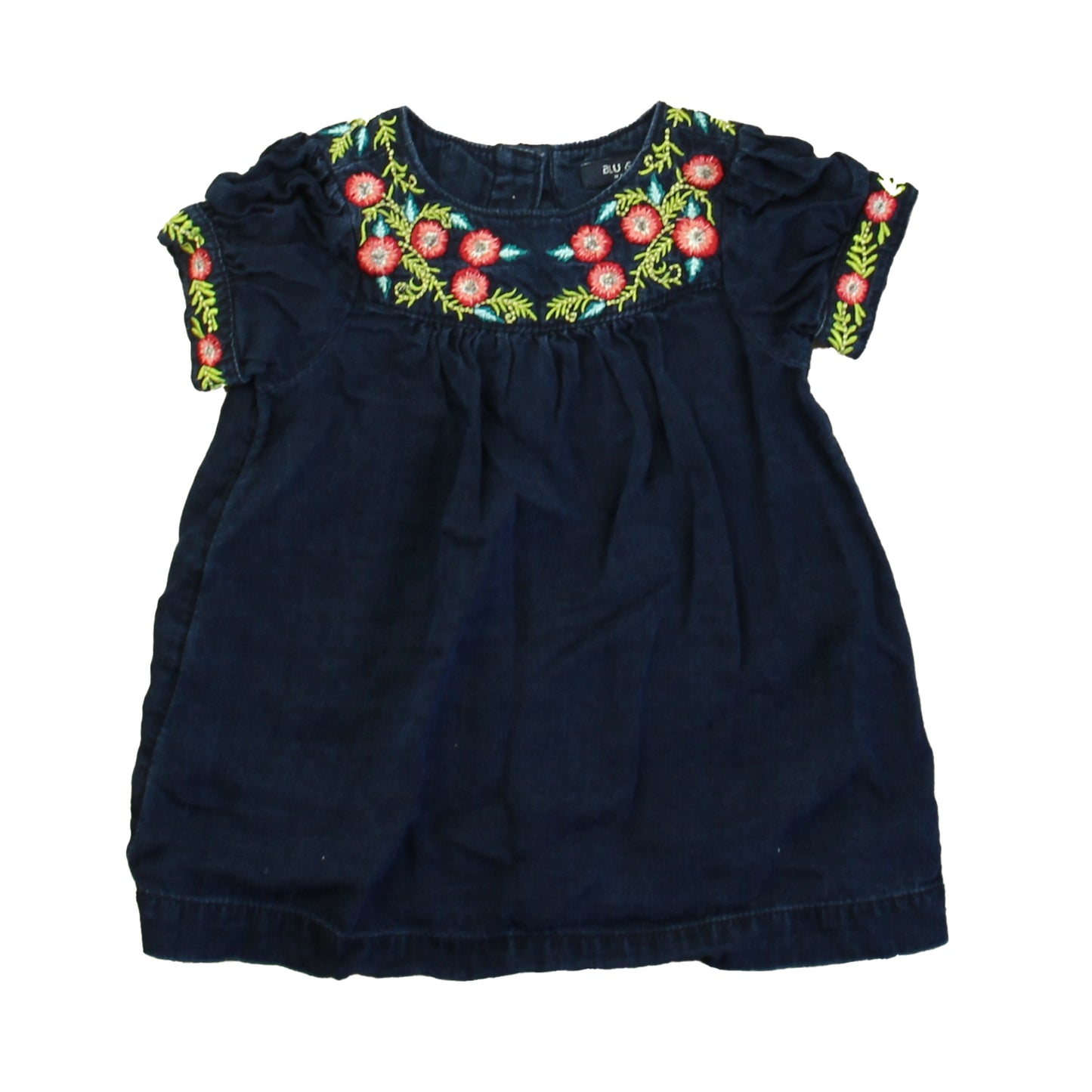 Blu & Blue Girls Blue Floral Dress Size: 12-18 Months