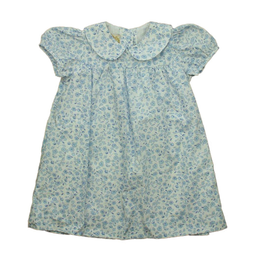 The Beaufort Bonnet Company Girls Blue Floral Dress Size: 4T