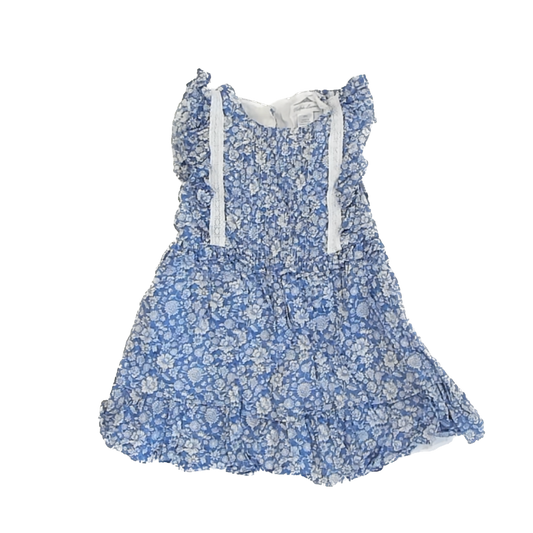 Ralph Lauren Girls Blue Floral Dress Size: 18 Months Blue Floral