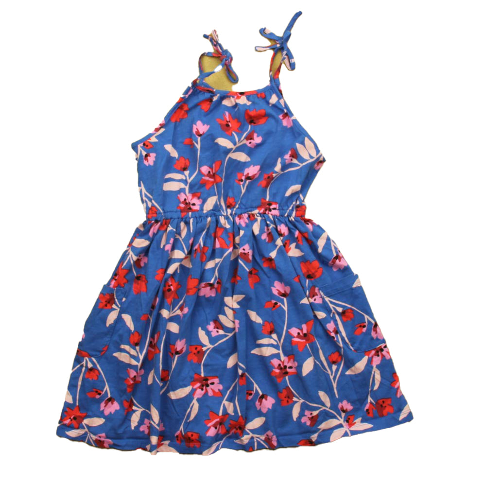 Tea Collection Girls Blue Floral Dress Size: 7 Years Blue Floral