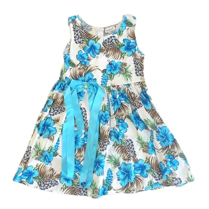 Princesas A Girls Blue Floral Dress Size: 10 Years Blue Floral