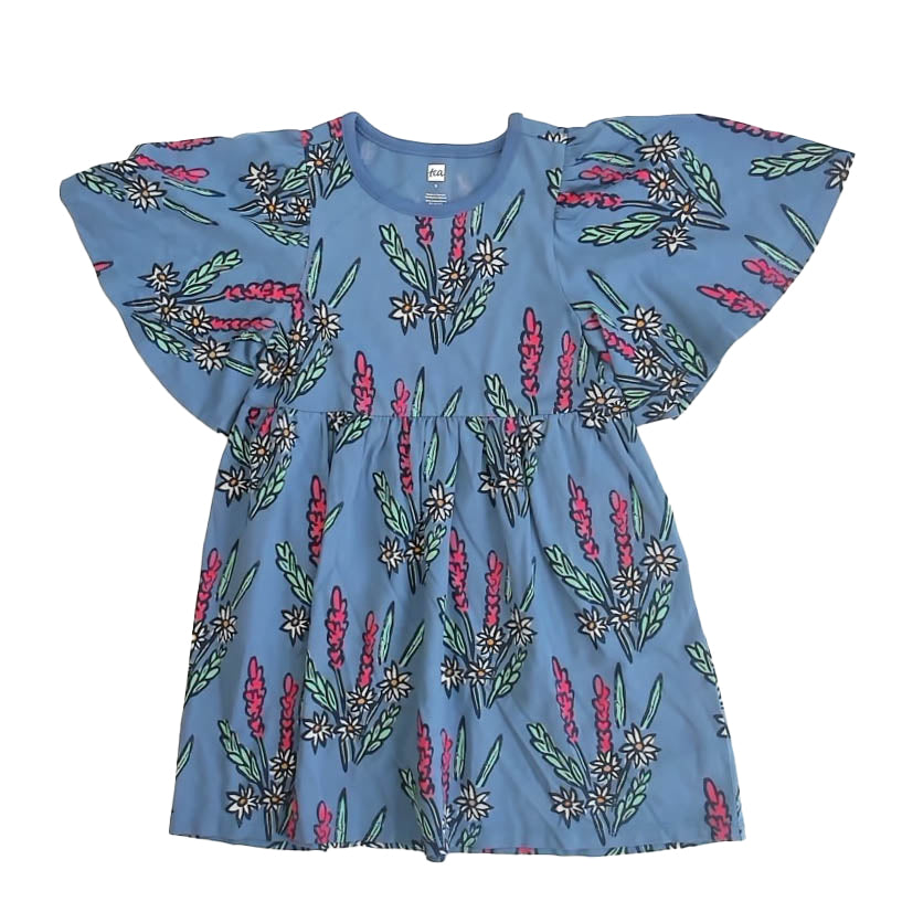 Tea Collection Girls Blue Floral Dress Size: 5T Blue Floral