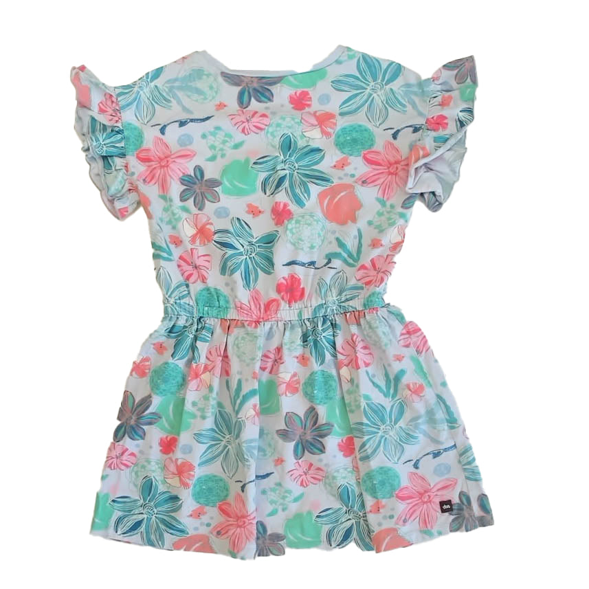 Tea Collection Girls Blue Floral Dress Size: 8 Years Blue Floral