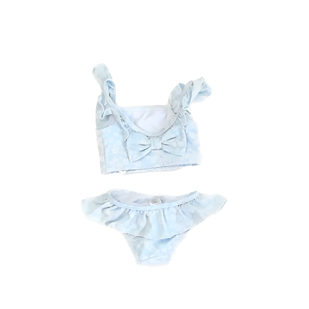 Little Me Girls Blue Floral 2-piece Swimsuit Size: 6-9 Months Blue Floral