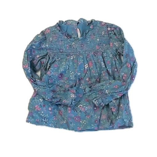 Janie and Jack Girls Blue Floral Blouse Size: 2T Blue Floral