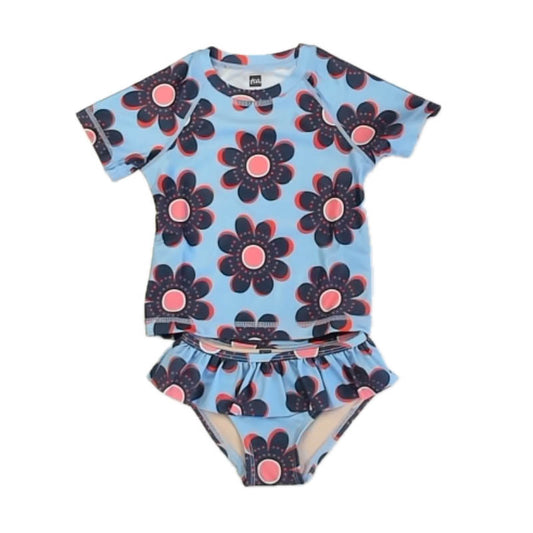 Tea Collection Girls Blue Floral 2-piece Swimsuit Size: 2T Blue Floral