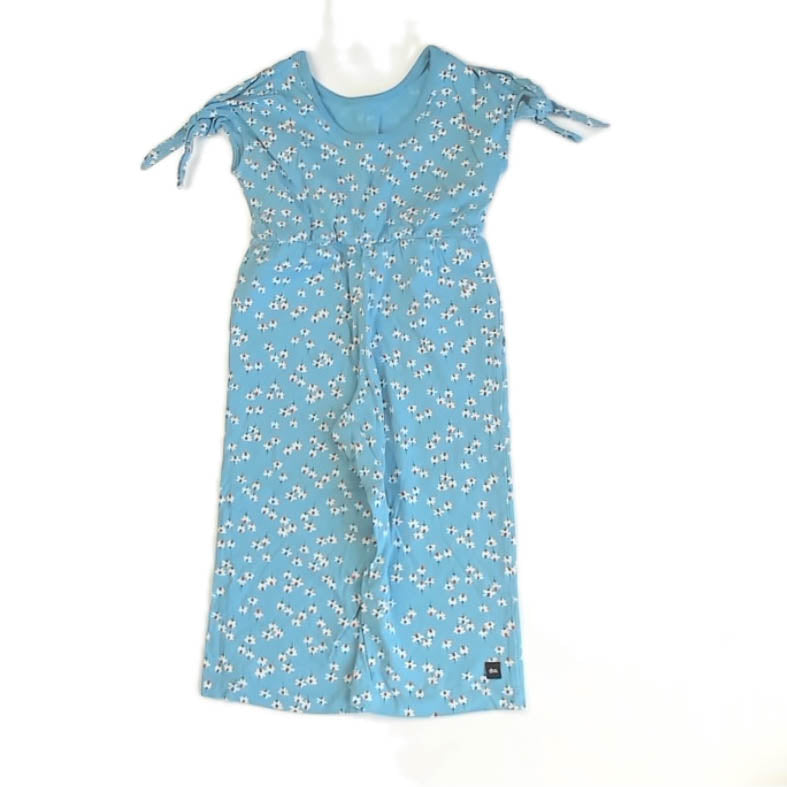 Tea Collection Girls Blue Floral Romper Size: 3T Blue Floral