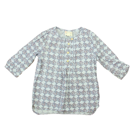 Crewcuts Girls Blue Floral Blouse Size: 4T