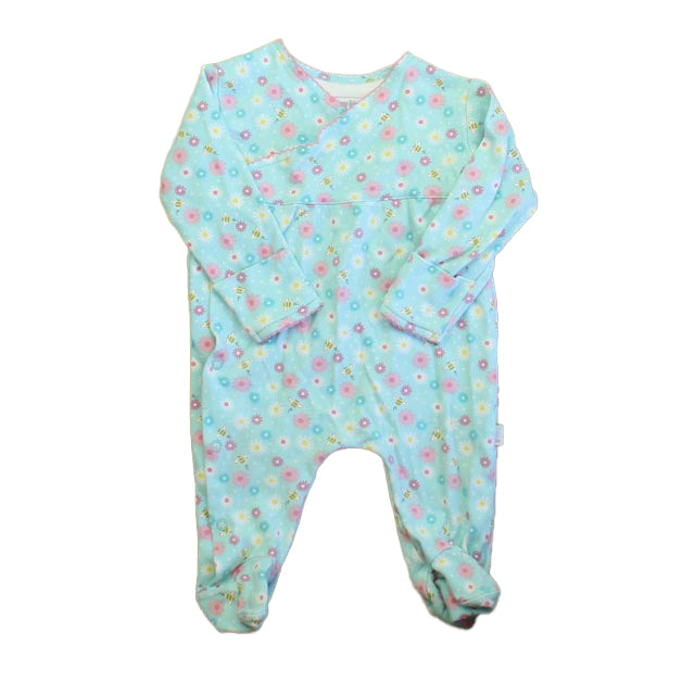 Jojo Mama Girls Blue Floral Long Sleeve Outfit Size: 3-6 Months