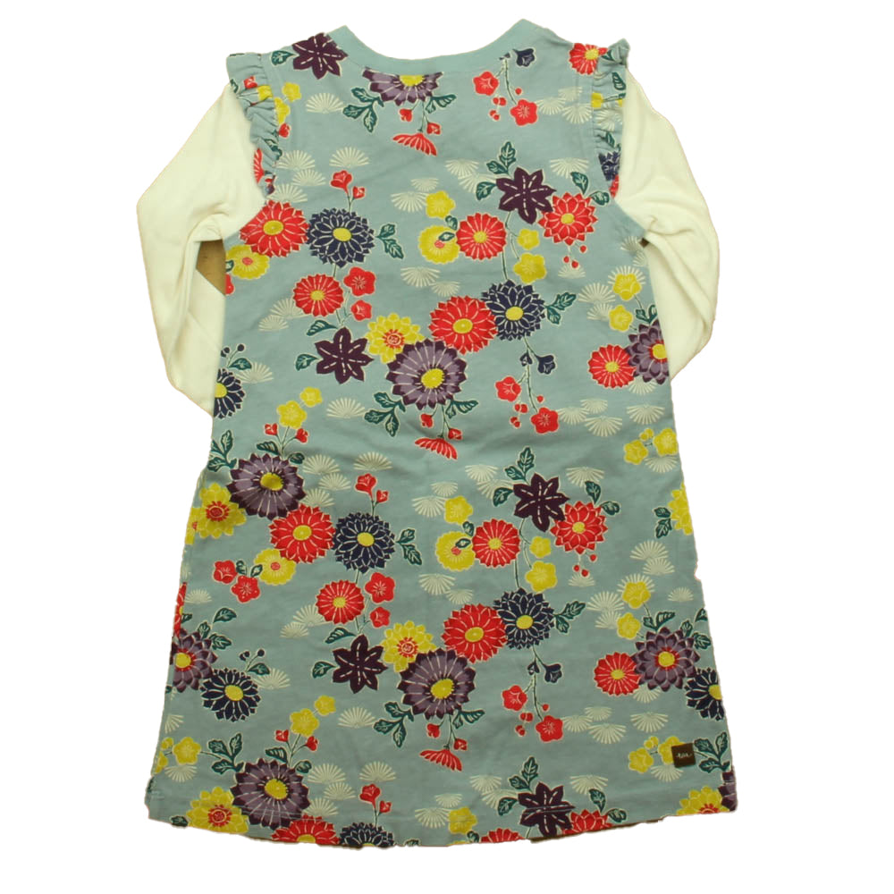 Tea Girls Blue Floral Dress Size: 4T Blue Floral