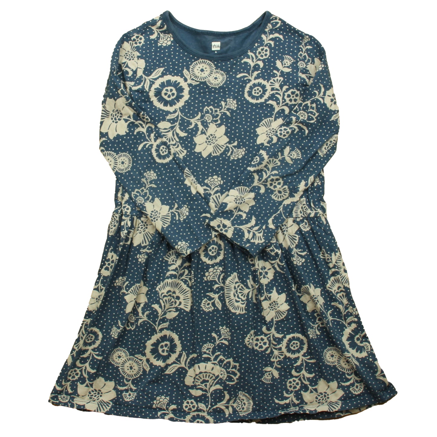 Tea Collection Girls Blue Floral Dress Size: 8 Years Blue Floral