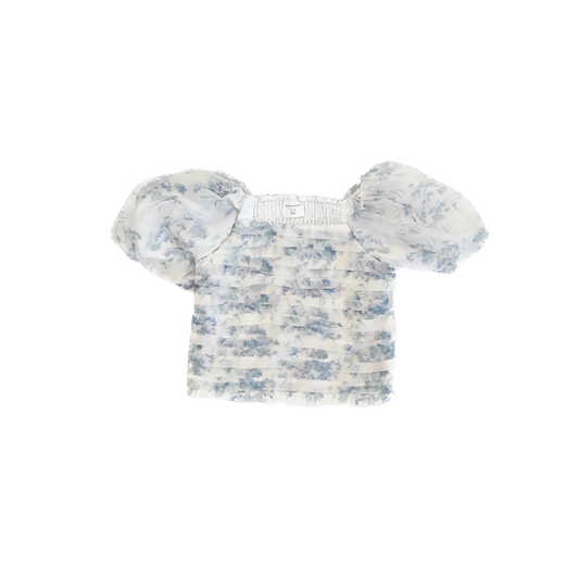 Abercrombie Girls Blue floral Blouse Size: 7-8 years Blue floral