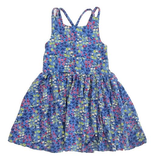 Tea Collection Girls Blue Floral Dress Size: 4T Blue Floral