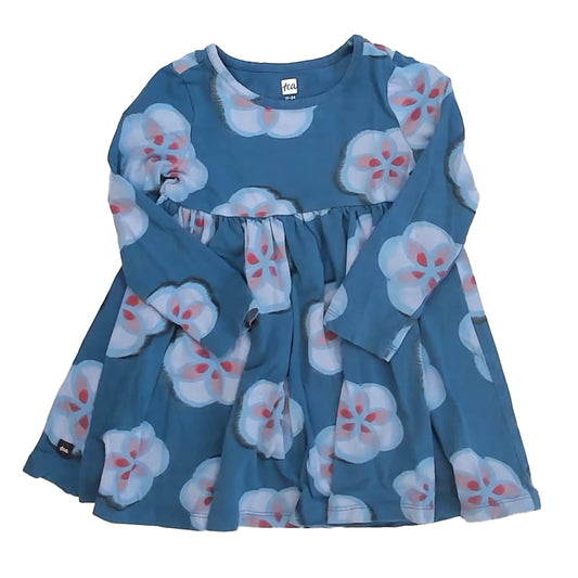 Tea Collection Girls Blue Floral Dress Size: 18-24 Months Blue Floral