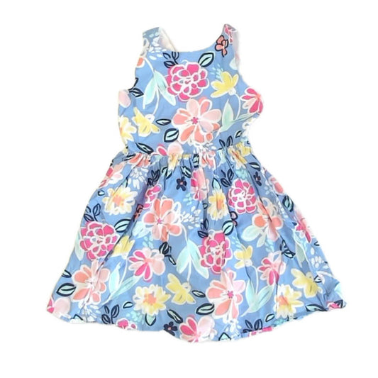 Gymboree Girls Blue Floral Dress Size: 5T Blue Floral