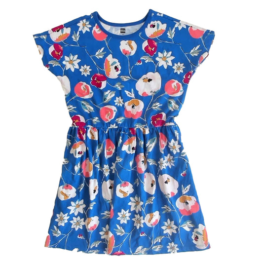 Tea Collection Girls Blue Floral Dress Size: 10 Years Blue Floral