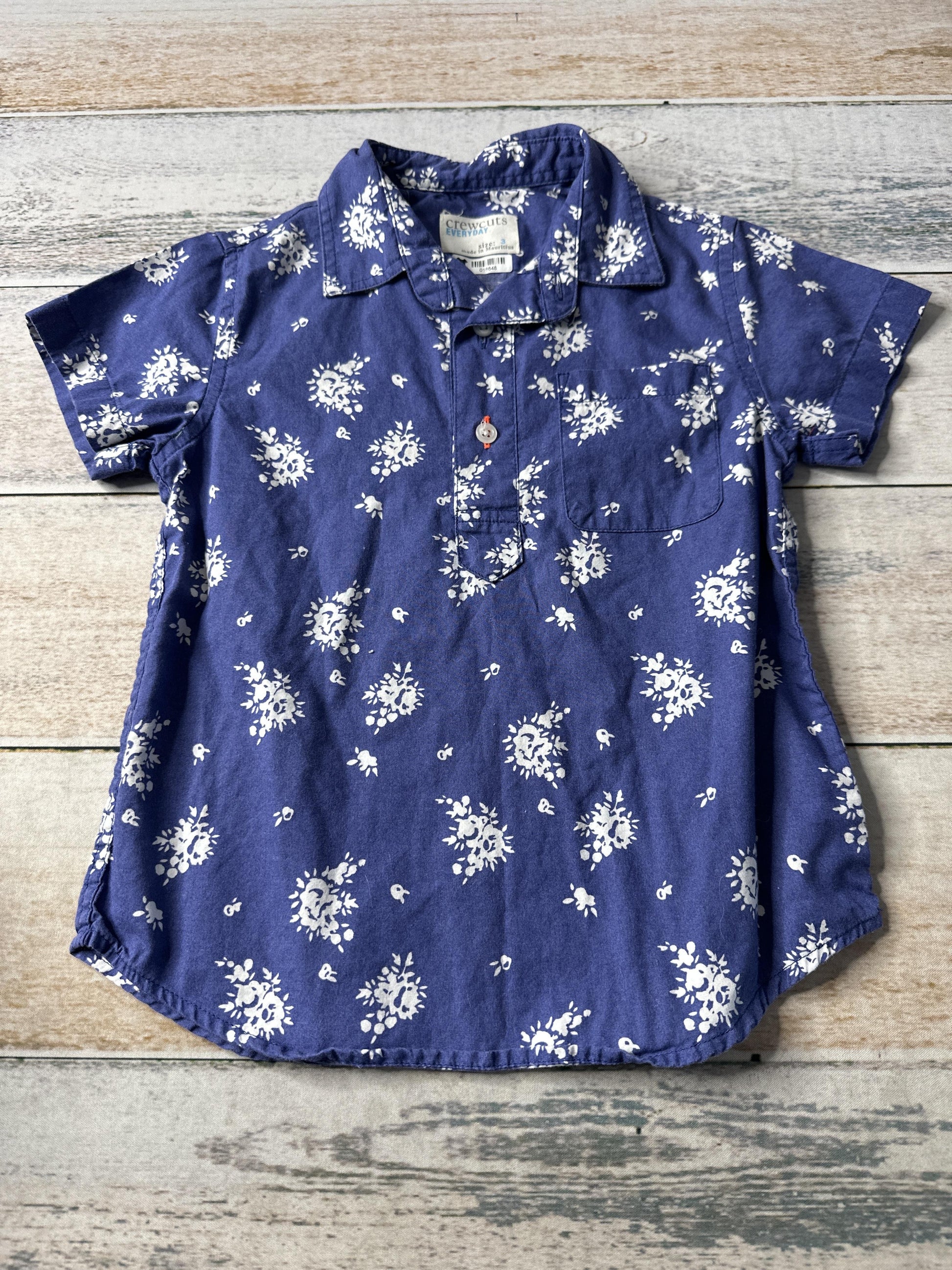 Crew Cuts Boys Blue | Floral Shirt Size: 3T Blue | Floral