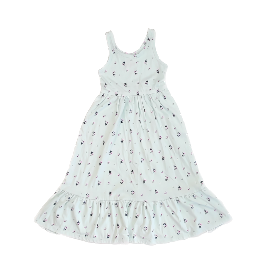 Cat & Jack Girls Blue Floral Dress Size: XS (4-5T) Blue Floral